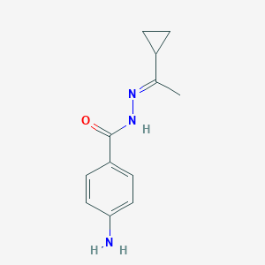 molecular formula C12H15N3O B323503 4-amino-N'-(1-cyclopropylethylidene)benzohydrazide 