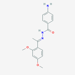 molecular formula C17H19N3O3 B323504 4-amino-N'-[1-(2,4-dimethoxyphenyl)ethylidene]benzohydrazide 
