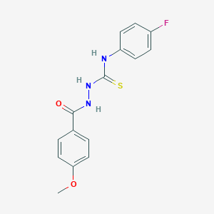 molecular formula C15H14FN3O2S B323505 N-(4-fluorophenyl)-2-(4-methoxybenzoyl)hydrazinecarbothioamide 