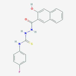 molecular formula C18H14FN3O2S B323506 N-(4-fluorophenyl)-2-(3-hydroxy-2-naphthoyl)hydrazinecarbothioamide 