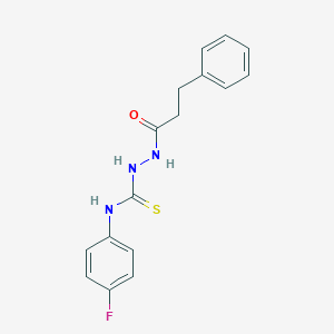 molecular formula C16H16FN3OS B323508 N-(4-fluorophenyl)-2-(3-phenylpropanoyl)hydrazinecarbothioamide 