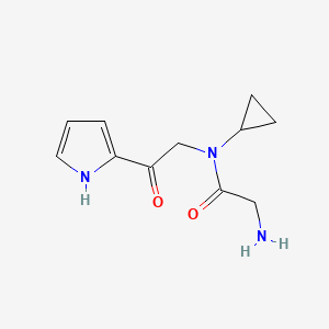 molecular formula C11H15N3O2 B3235089 2-Amino-N-cyclopropyl-N-[2-oxo-2-(1H-pyrrol-2-yl)-ethyl]-acetamide CAS No. 1353989-44-2