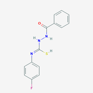 molecular formula C14H12FN3OS B323509 N-benzamido-N'-(4-fluorophenyl)carbamimidothioic acid 