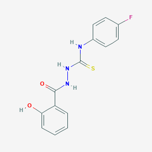 molecular formula C14H12FN3O2S B323510 N-(4-fluorophenyl)-2-(2-hydroxybenzoyl)hydrazinecarbothioamide 
