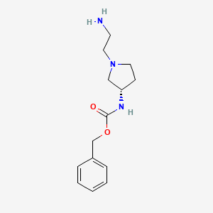 molecular formula C14H21N3O2 B3235123 [(S)-1-(2-Amino-ethyl)-pyrrolidin-3-yl]-carbamic acid benzyl ester CAS No. 1353993-27-7