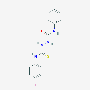 molecular formula C14H13FN4OS B323513 2-{[(4-fluorophenyl)amino]carbonothioyl}-N-phenylhydrazinecarboxamide 