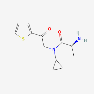 molecular formula C12H16N2O2S B3235134 (S)-2-Amino-N-cyclopropyl-N-(2-oxo-2-thiophen-2-yl-ethyl)-propionamide CAS No. 1353994-44-1