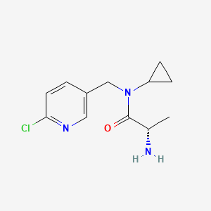 molecular formula C12H16ClN3O B3235173 (S)-2-Amino-N-(6-chloro-pyridin-3-ylmethyl)-N-cyclopropyl-propionamide CAS No. 1353995-36-4