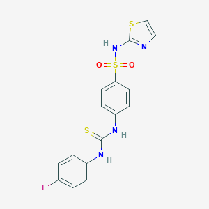 molecular formula C16H13FN4O2S3 B323518 4-({[(4-fluorophenyl)amino]carbonothioyl}amino)-N-1,3-thiazol-2-ylbenzenesulfonamide 