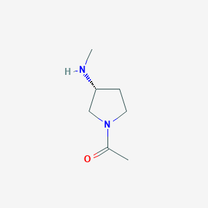 molecular formula C7H14N2O B3235189 1-((R)-3-Methylamino-pyrrolidin-1-yl)-ethanone CAS No. 1353996-41-4