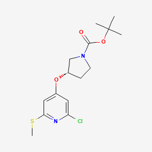 molecular formula C15H21ClN2O3S B3235257 (S)-tert-Butyl 3-((2-chloro-6-(methylthio)pyridin-4-yl)oxy)pyrrolidine-1-carboxylate CAS No. 1353999-89-9