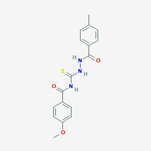 molecular formula C17H17N3O3S B323526 4-methoxy-N-{[2-(4-methylbenzoyl)hydrazino]carbothioyl}benzamide 