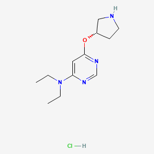 molecular formula C12H21ClN4O B3235261 Diethyl-[6-((S)-pyrrolidin-3-yloxy)-pyrimidin-4-yl]-amine hydrochloride CAS No. 1354000-04-6
