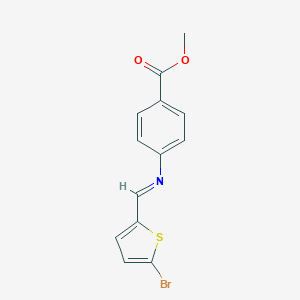 molecular formula C13H10BrNO2S B323528 Methyl 4-{[(5-bromo-2-thienyl)methylene]amino}benzoate 