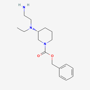 molecular formula C17H27N3O2 B3235282 (R)-3-[(2-Amino-ethyl)-ethyl-amino]-piperidine-1-carboxylic acid benzyl ester CAS No. 1354000-77-3