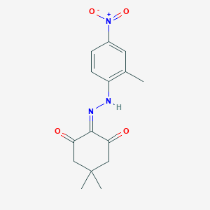 molecular formula C15H17N3O4 B323530 5,5-dimethyl-2-[(2-methyl-4-nitrophenyl)hydrazinylidene]cyclohexane-1,3-dione 