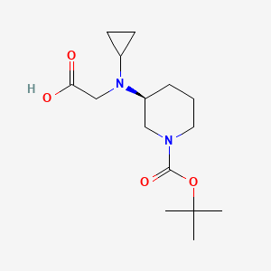 molecular formula C15H26N2O4 B3235328 (S)-3-(Carboxymethyl-cyclopropyl-amino)-piperidine-1-carboxylic acid tert-butyl ester CAS No. 1354004-64-0