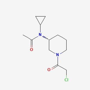 molecular formula C12H19ClN2O2 B3235335 N-[(R)-1-(2-Chloro-acetyl)-piperidin-3-yl]-N-cyclopropyl-acetamide CAS No. 1354006-77-1