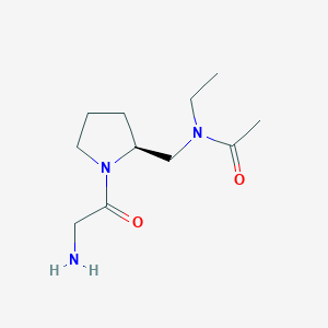 molecular formula C11H21N3O2 B3235362 N-[(S)-1-(2-Amino-acetyl)-pyrrolidin-2-ylmethyl]-N-ethyl-acetamide CAS No. 1354008-92-6