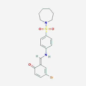 (6E)-6-[[4-(azepan-1-ylsulfonyl)anilino]methylidene]-4-bromocyclohexa-2,4-dien-1-one