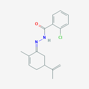 molecular formula C17H19ClN2O B323544 2-chloro-N'-(5-isopropenyl-2-methylcyclohex-2-en-1-ylidene)benzohydrazide 