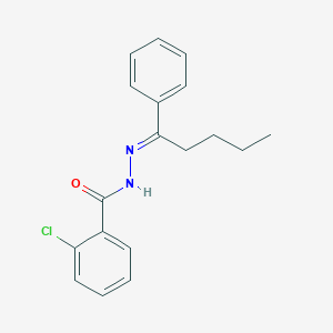 molecular formula C18H19ClN2O B323546 2-chloro-N'-(1-phenylpentylidene)benzohydrazide 