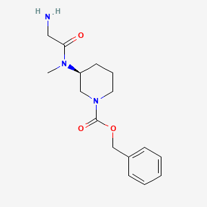 molecular formula C16H23N3O3 B3235469 (S)-3-[(2-Amino-acetyl)-methyl-amino]-piperidine-1-carboxylic acid benzyl ester CAS No. 1354014-72-4