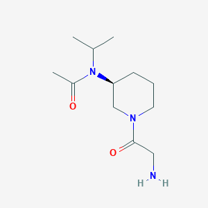 molecular formula C12H23N3O2 B3235507 N-[(S)-1-(2-Amino-acetyl)-piperidin-3-yl]-N-isopropyl-acetamide CAS No. 1354017-83-6