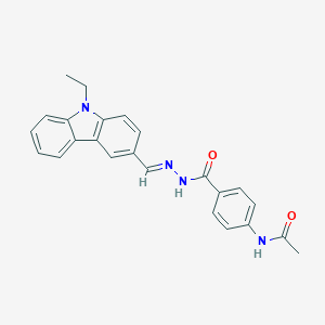 molecular formula C24H22N4O2 B323553 N-[4-({2-[(9-ethyl-9H-carbazol-3-yl)methylene]hydrazino}carbonyl)phenyl]acetamide 