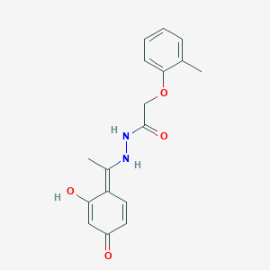 molecular formula C17H18N2O4 B323556 N'-[(1E)-1-(2-hydroxy-4-oxocyclohexa-2,5-dien-1-ylidene)ethyl]-2-(2-methylphenoxy)acetohydrazide 