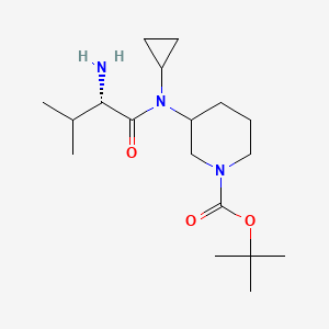 B3235591 3-[((S)-2-Amino-3-methyl-butyryl)-cyclopropyl-amino]-piperidine-1-carboxylic acid tert-butyl ester CAS No. 1354025-35-6