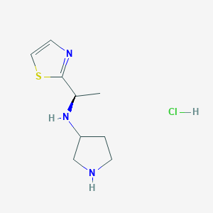 B3235600 N-((R)-1-(Thiazol-2-yl)ethyl)pyrrolidin-3-amine hydrochloride CAS No. 1354025-90-3