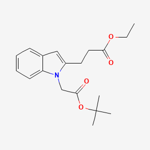 molecular formula C19H25NO4 B3235619 Ethyl 3-(1-(2-(tert-butoxy)-2-oxoethyl)-1H-indol-2-yl)propanoate CAS No. 135440-68-5