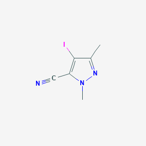 molecular formula C6H6IN3 B3235661 4-iodo-1,3-dimethyl-1H-pyrazole-5-carbonitrile CAS No. 1354704-06-5