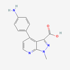 molecular formula C14H12N4O2 B3235672 4-(4-aminophenyl)-1-methyl-1H-pyrazolo[3,4-b]pyridine-3-carboxylic acid CAS No. 1354704-66-7