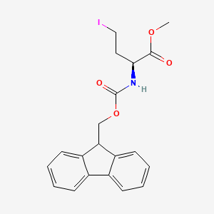 molecular formula C20H20INO4 B3235759 (S)-methyl 2-((((9H-fluoren-9-yl)methoxy)carbonyl)amino)-4-iodobutanoate CAS No. 1354921-71-3