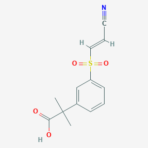 molecular formula C13H13NO4S B3235837 (E)-2-(3-(2-cyanovinylsulfonyl)phenyl)-2-methylpropanoic acid CAS No. 1356089-42-3