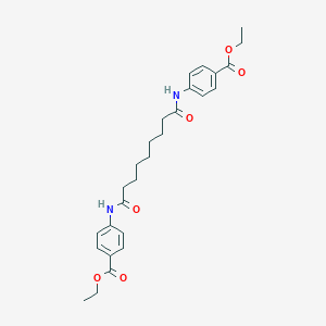 molecular formula C27H34N2O6 B323587 Ethyl 4-({9-[4-(ethoxycarbonyl)anilino]-9-oxononanoyl}amino)benzoate 