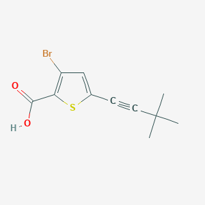 molecular formula C11H11BrO2S B3235878 3-Bromo-5-(3,3-dimethylbut-1-yn-1-yl)thiophene-2-carboxylic acid CAS No. 1356457-15-2