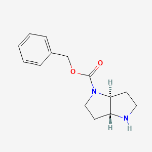 molecular formula C14H18N2O2 B3235932 Benzyl (3aR,6aS)-hexahydropyrrolo[3,2-b]pyrrole-1(2H)-carboxylate CAS No. 1357353-10-6
