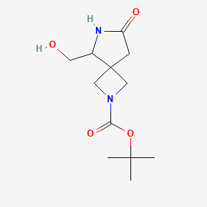 molecular formula C12H20N2O4 B3235936 Tert-butyl 5-(hydroxymethyl)-7-oxo-2,6-diazaspiro[3.4]octane-2-carboxylate CAS No. 1357353-37-7