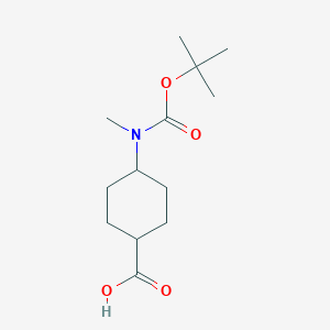 molecular formula C13H23NO4 B3235941 4-(tert-Butoxycarbonyl-methyl-amino)-cyclohexanecarboxylic acid CAS No. 1357354-55-2