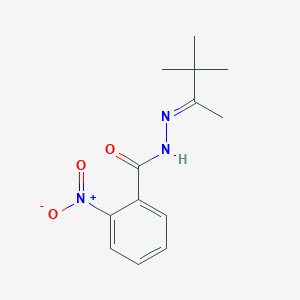 molecular formula C13H17N3O3 B323595 2-nitro-N'-(1,2,2-trimethylpropylidene)benzohydrazide 
