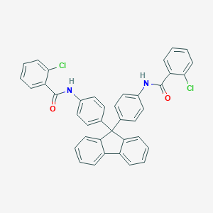 molecular formula C39H26Cl2N2O2 B323597 2-chloro-N-[4-(9-{4-[(2-chlorobenzoyl)amino]phenyl}-9H-fluoren-9-yl)phenyl]benzamide 