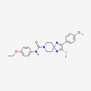 molecular formula C24H28N4O3S B3235998 N-(4-ethoxyphenyl)-2-(4-methoxyphenyl)-3-(methylthio)-1,4,8-triazaspiro[4.5]deca-1,3-diene-8-carboxamide CAS No. 1358766-97-8