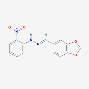 molecular formula C14H11N3O4 B323600 1,3-Benzodioxole-5-carbaldehyde {2-nitrophenyl}hydrazone 