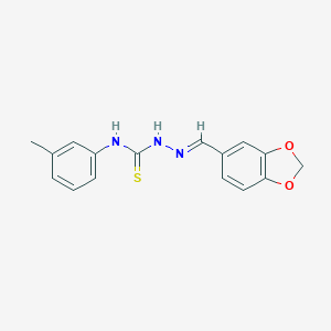 molecular formula C16H15N3O2S B323606 1,3-benzodioxole-5-carbaldehyde N-(3-methylphenyl)thiosemicarbazone CAS No. 7762-93-8