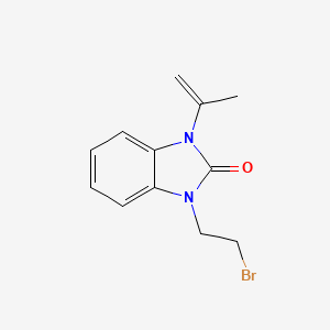 molecular formula C12H13BrN2O B3236060 1,3-Dihydro-1-(2-bromoethyl)-3-isopropenyl-2h-benzimidazol-2-one CAS No. 136081-17-9