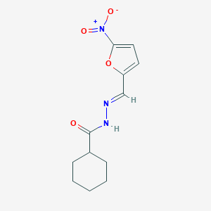 molecular formula C12H15N3O4 B323609 N'-({5-nitro-2-furyl}methylene)cyclohexanecarbohydrazide 