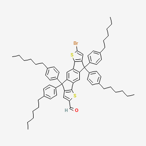 molecular formula C65H73BrOS2 B3236104 s-Indaceno[1,2-b:5,6-b']dithiophene-2-carboxaldehyde, 7-bromo-4,4,9,9-tetrakis(4-hexylphenyl)-4,9-dihydro- CAS No. 1361418-07-6